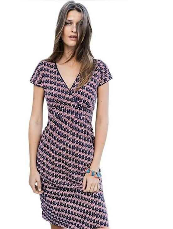 Boden Dresses & Skirts - Boden Flamingo "Casual Jersey Day Dress" Navy Pink #J0118 | Women's Size 2P